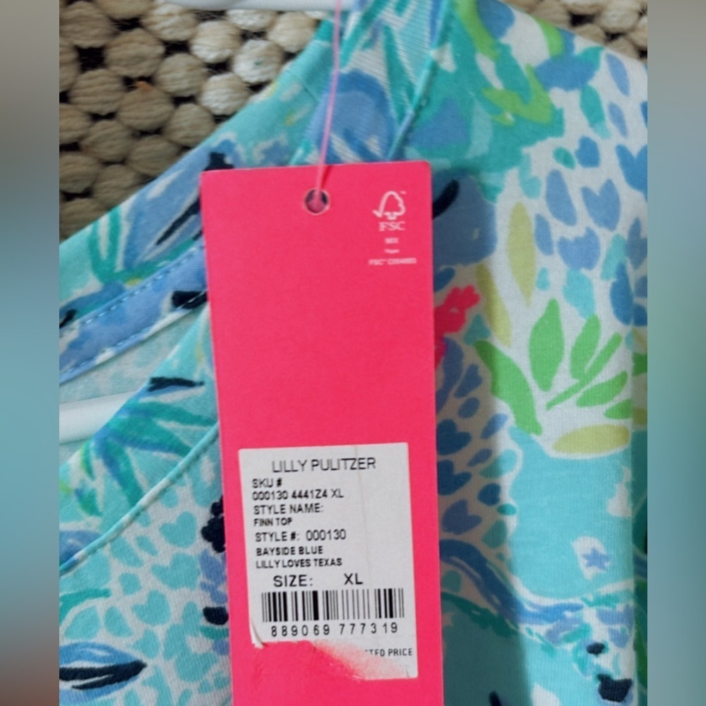 NWT Lilly Pulitzer Finn Long Sleeve Top in Lilly Loves Texas Size XL - Picture 4 of 5